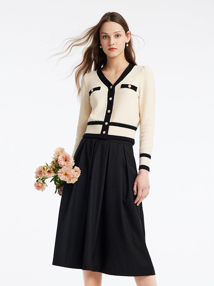 Classic Tweed Jacquard Cardigan& Skirt Two-Piece Suit GOELIA