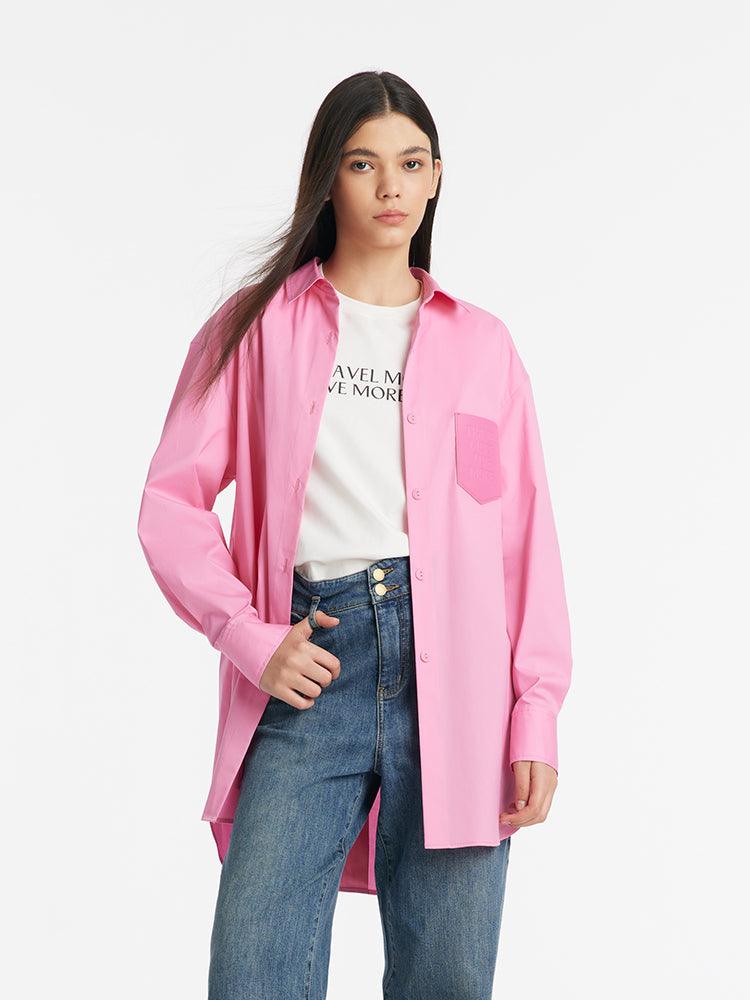 Pink Oversized Women Shirt Test GOELIA