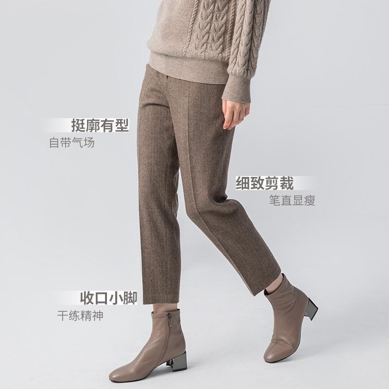 Washable Wool Tapered Mid-Calf Trousers GOELIA