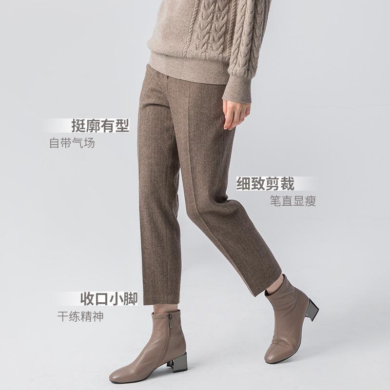 Washable Wool Tapered Mid-Calf Trousers