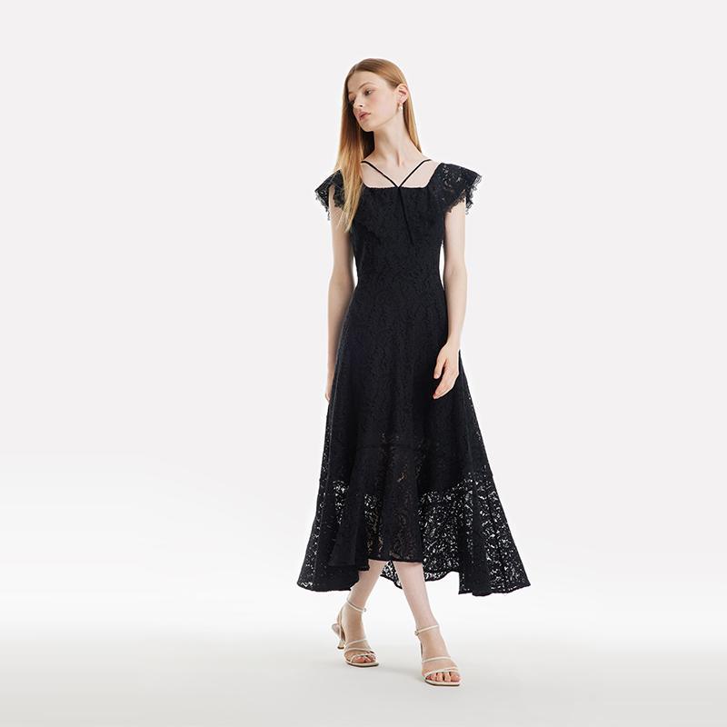 Hollow Lace Midi Dress GOELIA