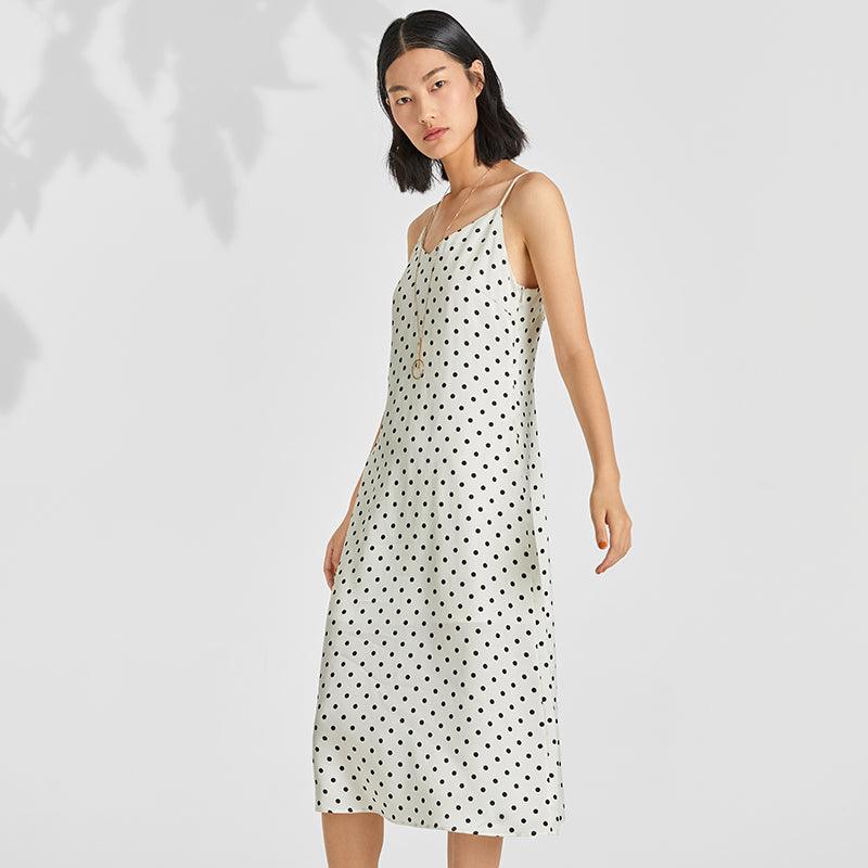 Acetate Polka Dots Slip Dress GOELIA