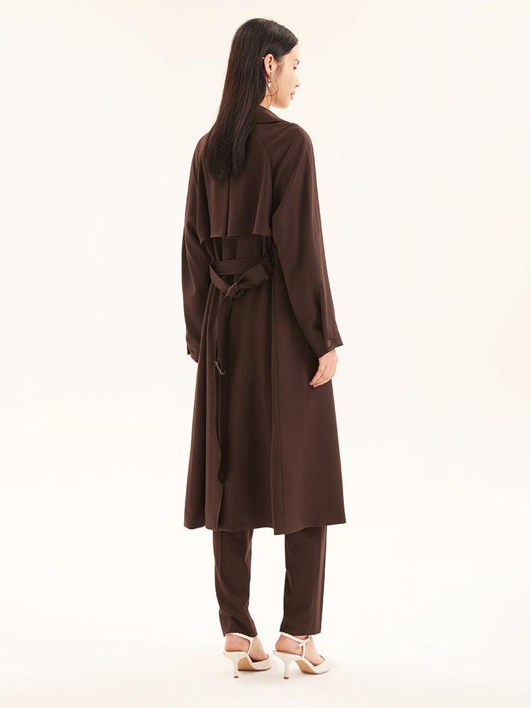 Brown Worsted Trench Coat Test GOELIA