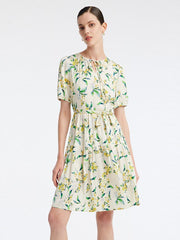 19 Momme Silk Floral Dress GOELIA