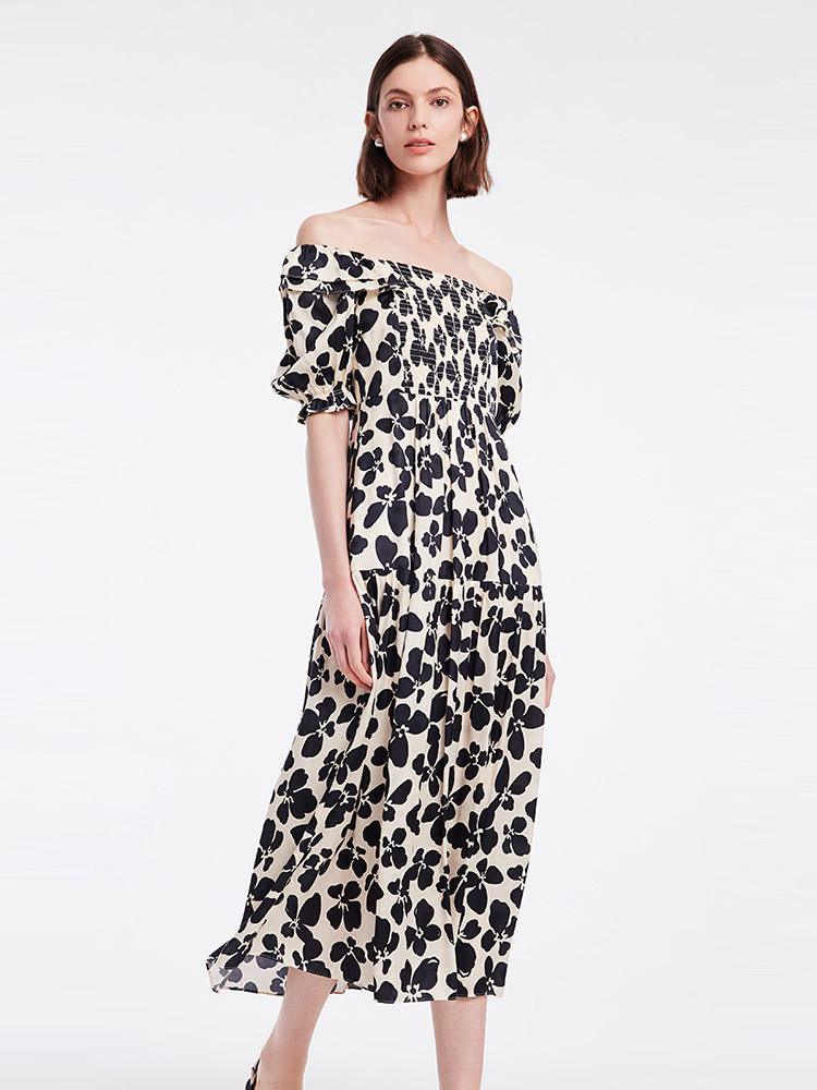 Off-Shoulder Floral Maxi Dress GOELIA