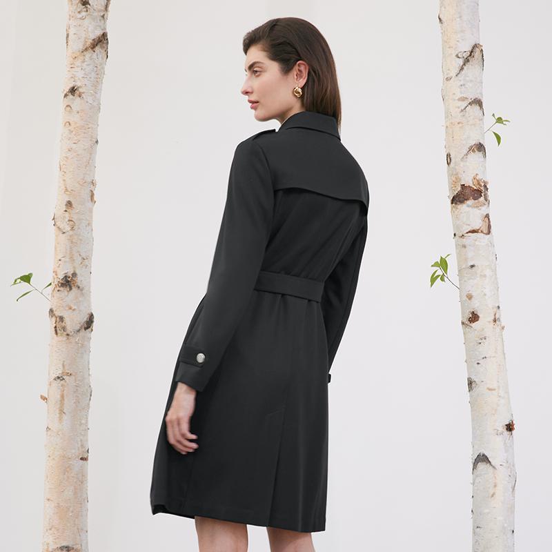 Worsted Wool Trench Coat With Belt GOELIA