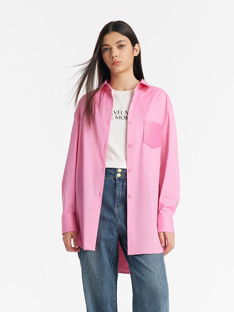 Pink Oversized Women Shirt Test GOELIA