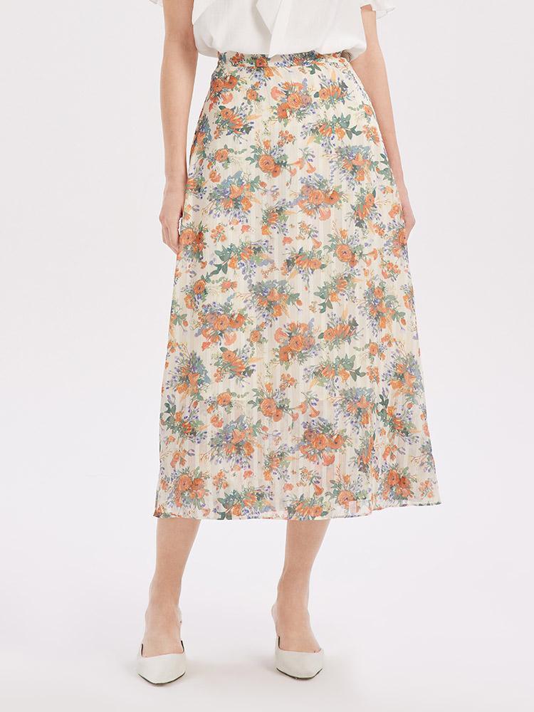 Retro One-Pieced Floral Skirt GOELIA