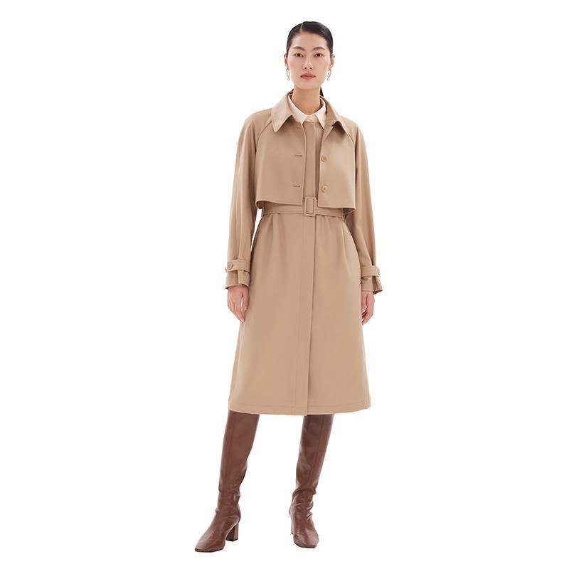 Worsted Wool Trench Coat (Jacket+Vest Dress) GOELIA