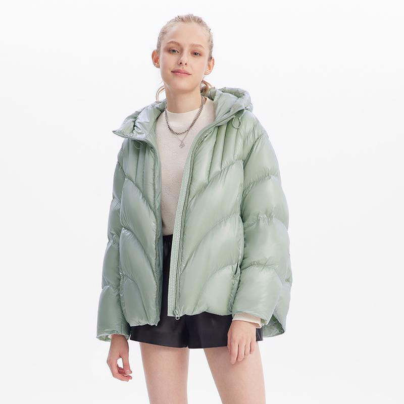 Green Goose Down Crop Puffer GOELIA