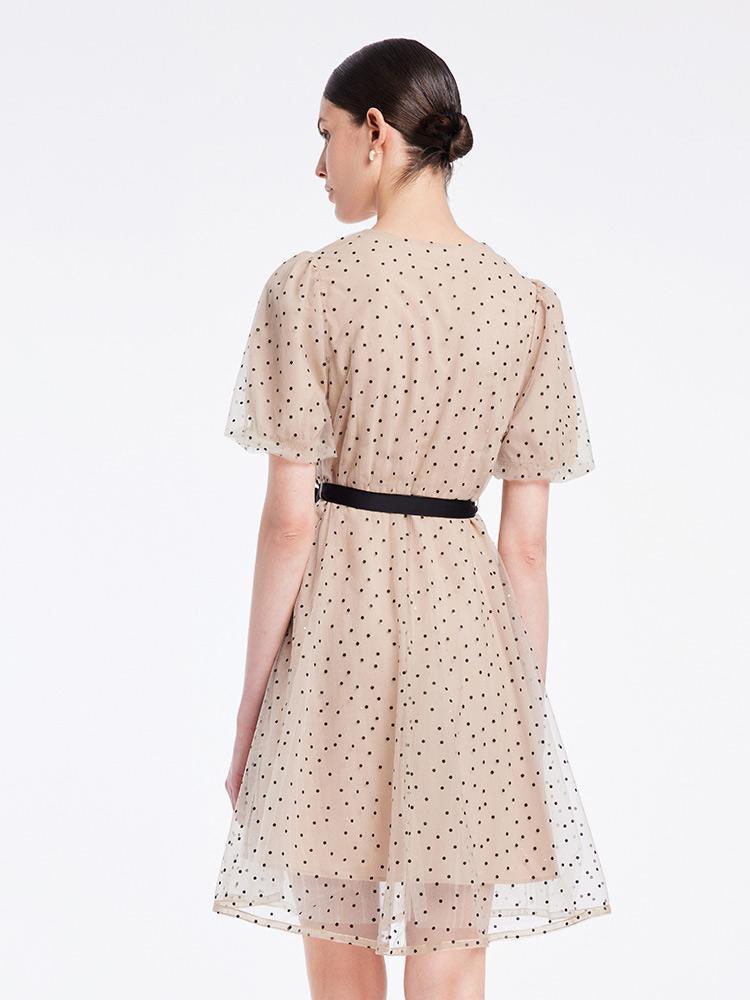 Polka Dots Mesh Dress GOELIA