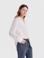 V-Neck Straight Fit Acetate Women Shirt GOELIA