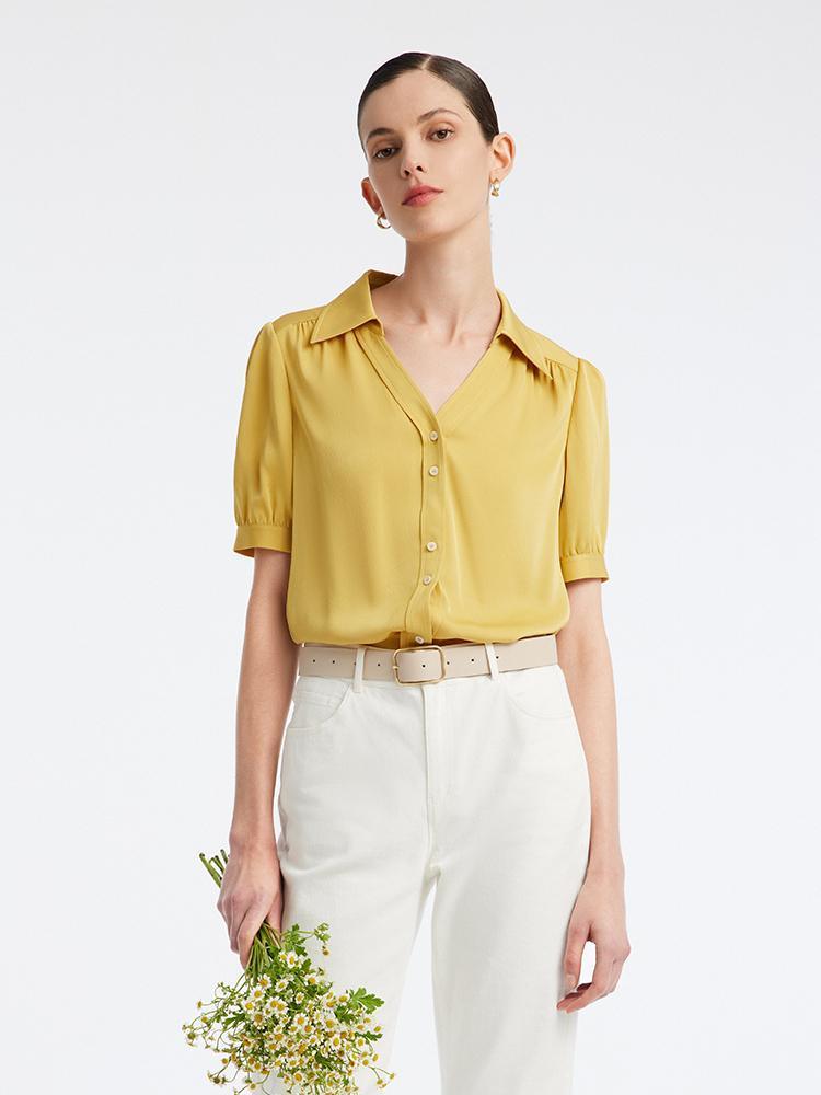 22 Momme Stretch Silk Woven Shirt GOELIA