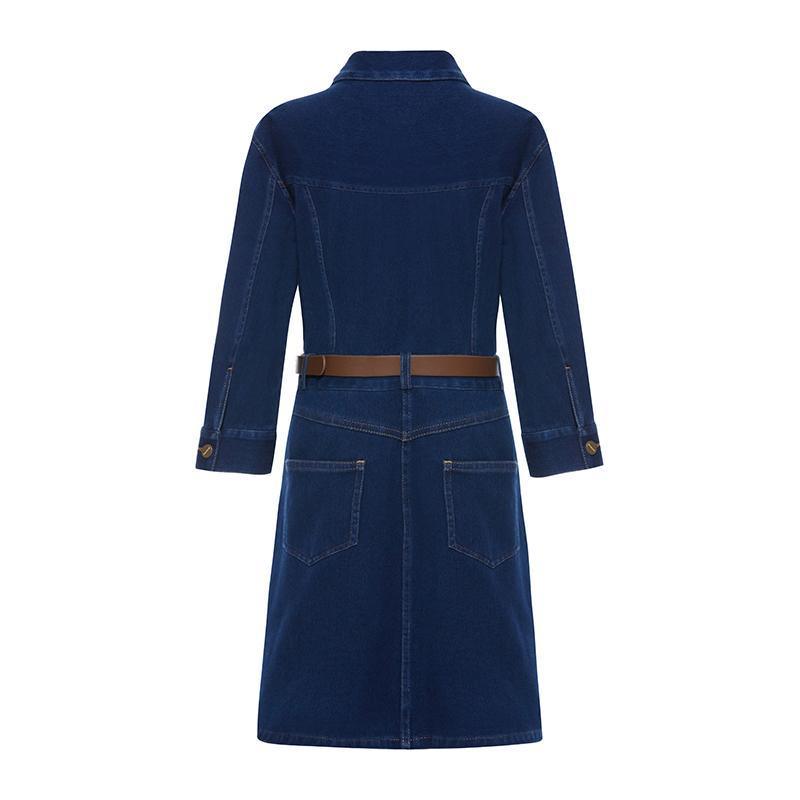 Denim Dress With Belt GOELIA