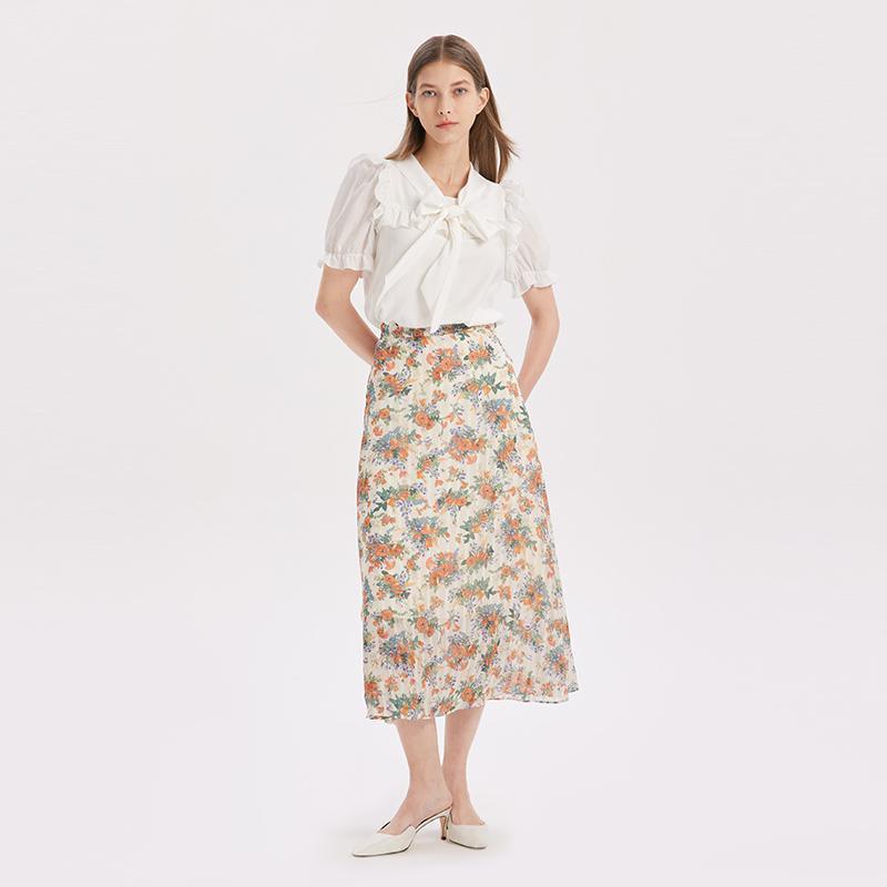 Retro One-Pieced Floral Skirt GOELIA