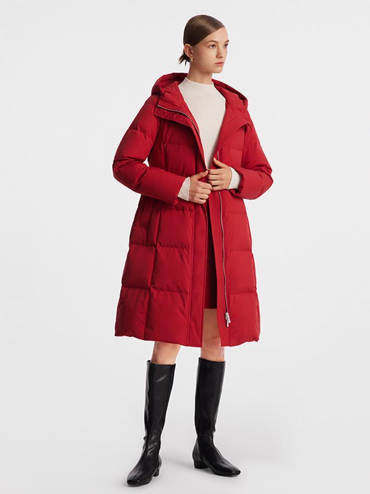 Hooded Long Goose Down Jacket GOELIA