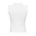 Tencel And Woolen Lace Ruffle Women Tank Top GOELIA