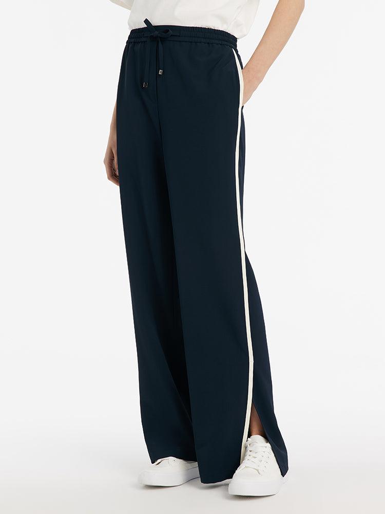 Contrast Full Length Straight Pants GOELIA