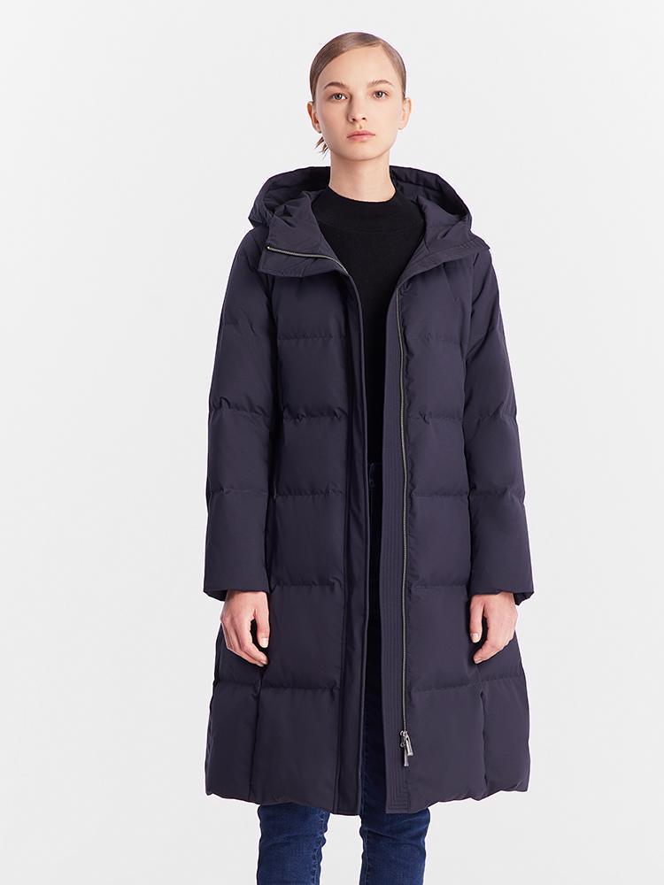 Hooded Long Goose Down Jacket GOELIA