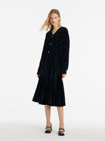 Black V-Neck Rhinestone Knitted Women Cardigan GOELIA