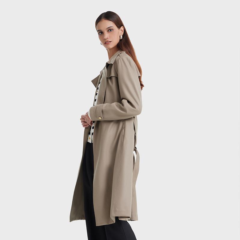 Worsted Wool Trench Coat With Belt GOELIA