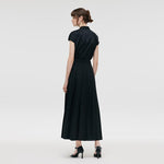 Contrast V-Neck Slim Knitted Women Midi Dress GOELIA