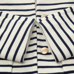 Cotton Striped Single-Breasted Women Crop Jacket GOELIA