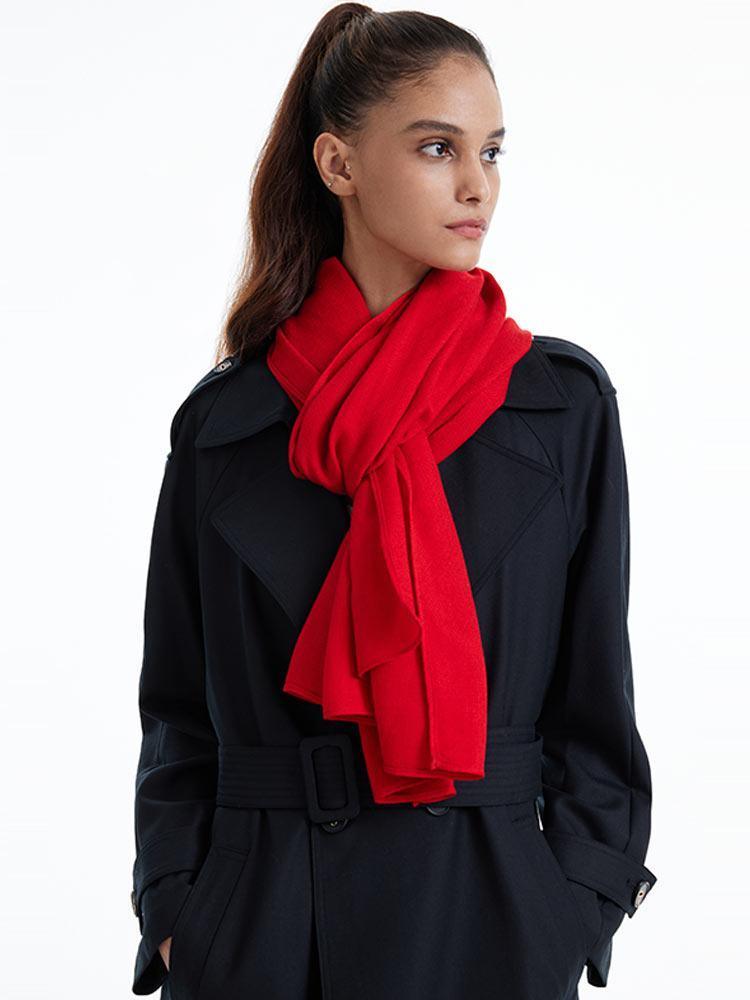 Red Wool Scarves Set GOELIA