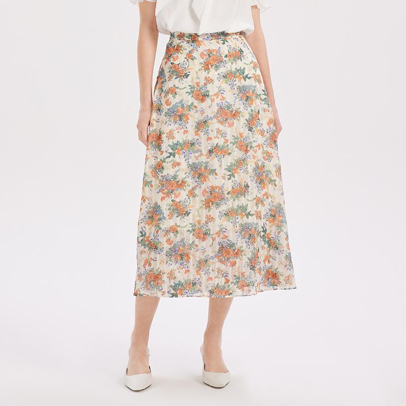 Retro One-Pieced Floral Skirt GOELIA