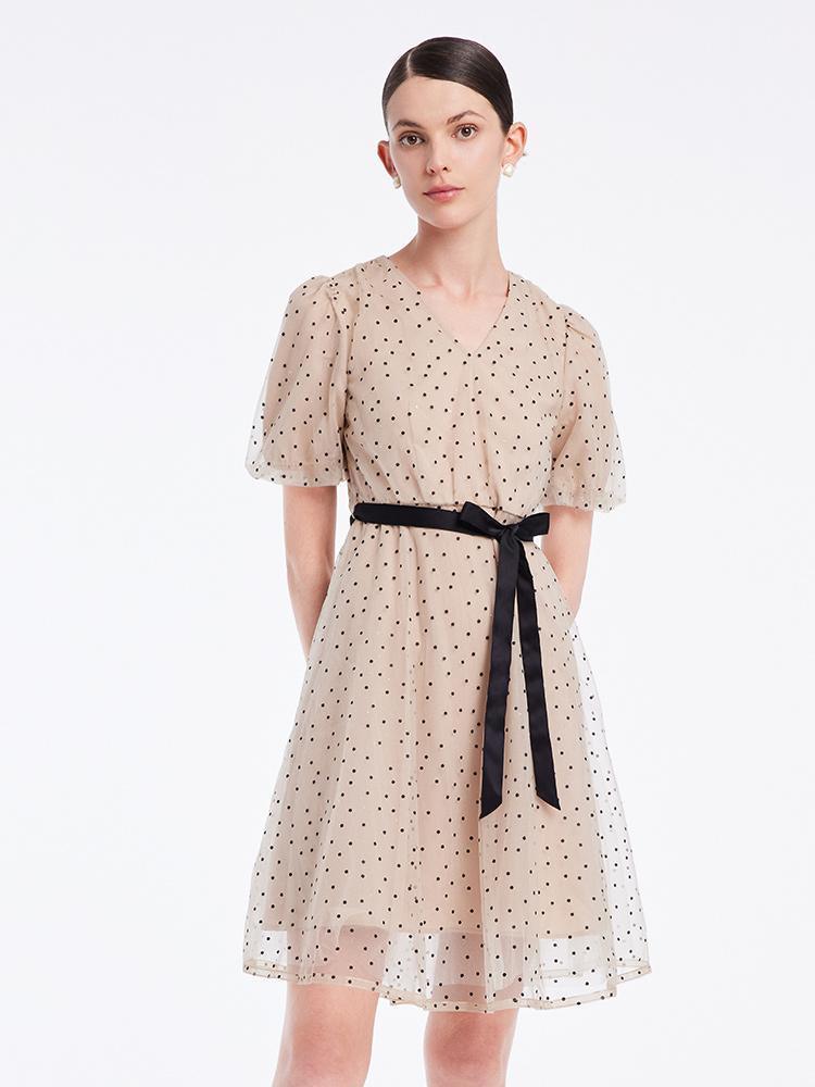 Polka Dots Mesh Dress GOELIA