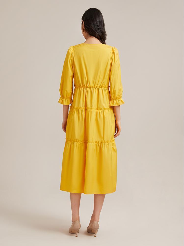 Bowknot V-neck Dress Lijunbo Test GOELIA