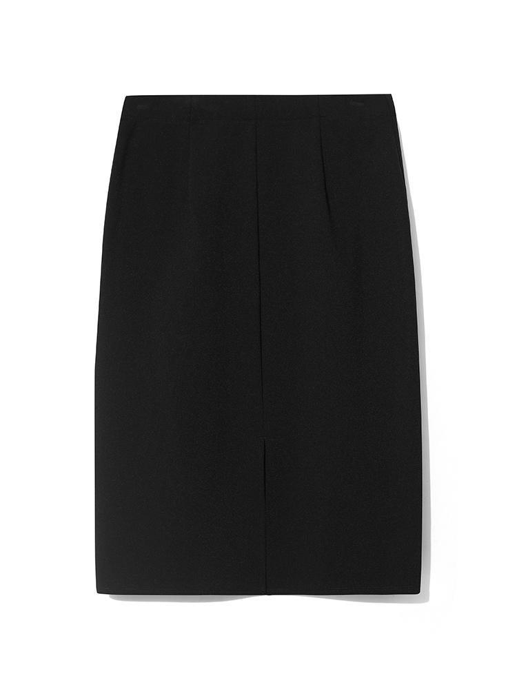 Black Stretchy Fleece Seamless Skirt GOELIA