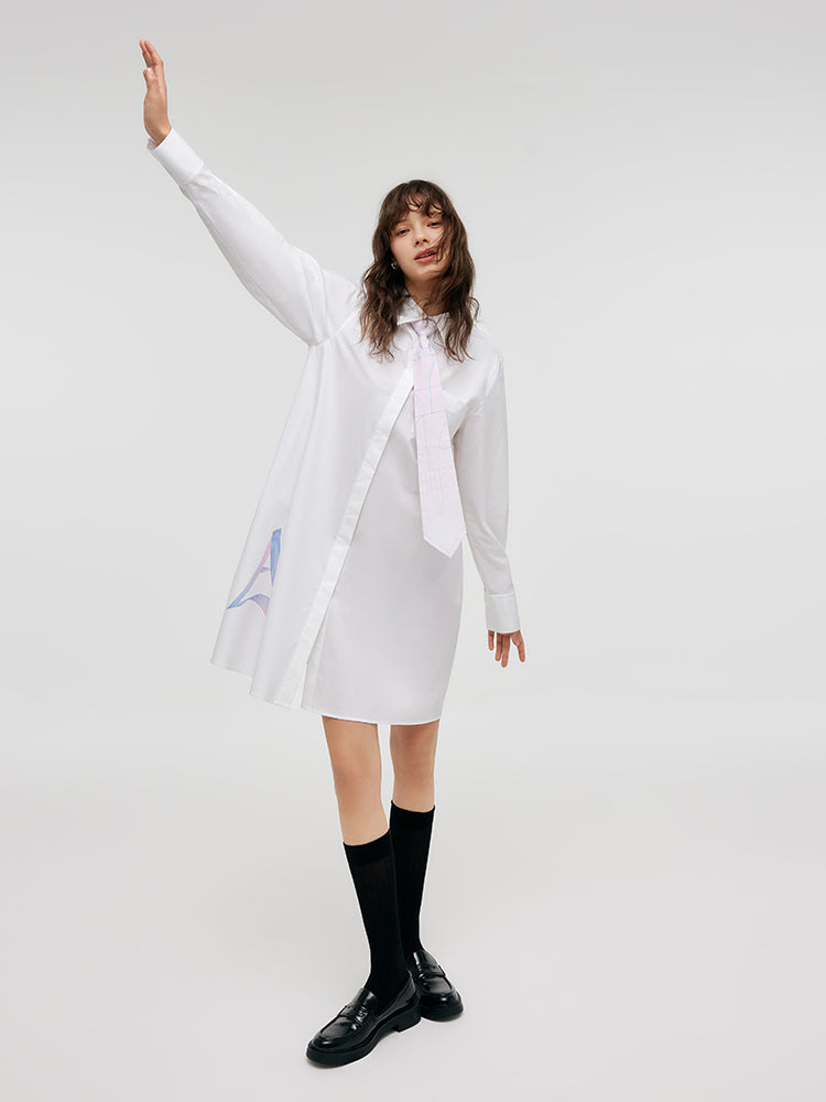 GOELIA X CHRISTINE PHUNG Shirt Dress With Necktie GOELIA