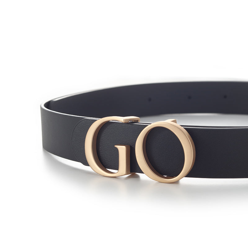 GO Letter Middle Size Women Leather Belt GOELIA