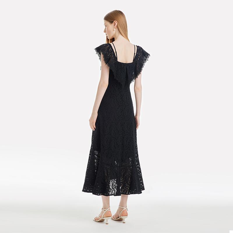 Hollow Lace Midi Dress GOELIA