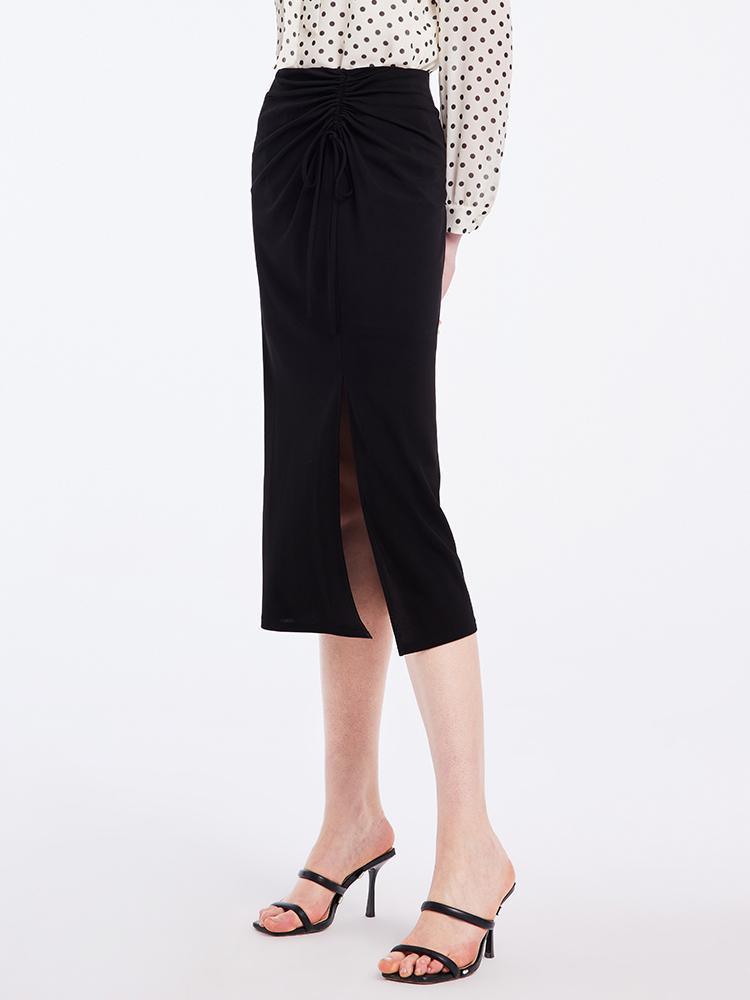 Black Triacetate Knitted Skirt GOELIA