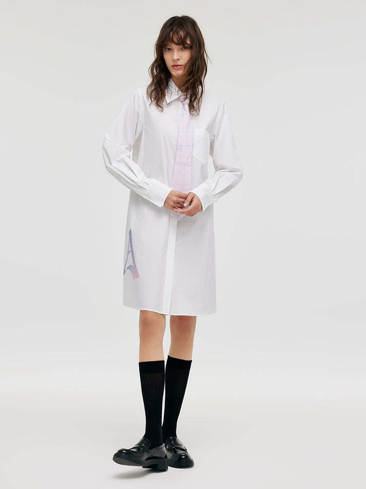 GOELIA X CHRISTINE PHUNG Shirt Dress With Necktie GOELIA