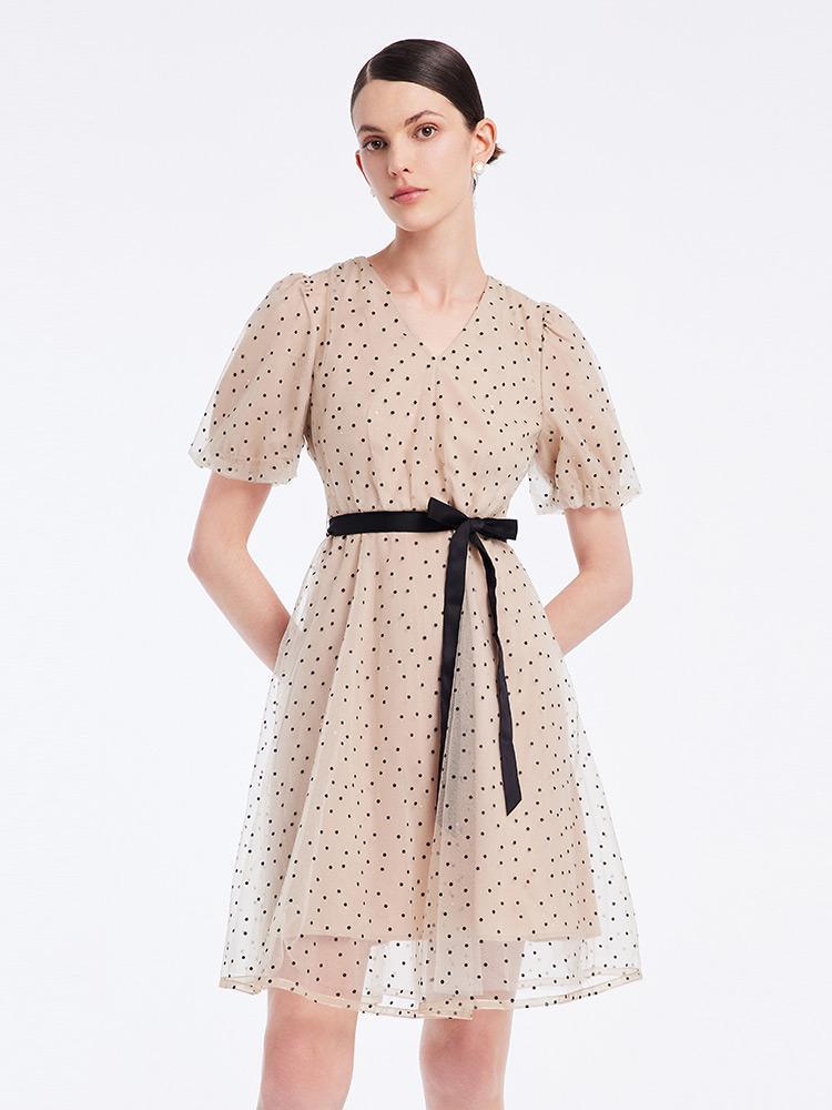 Polka Dots Mesh Dress GOELIA