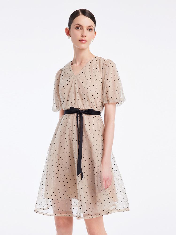 Polka Dots Mesh Dress GOELIA