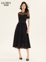 Short Sleeve Mesh Layered Dress Test Test GOELIA