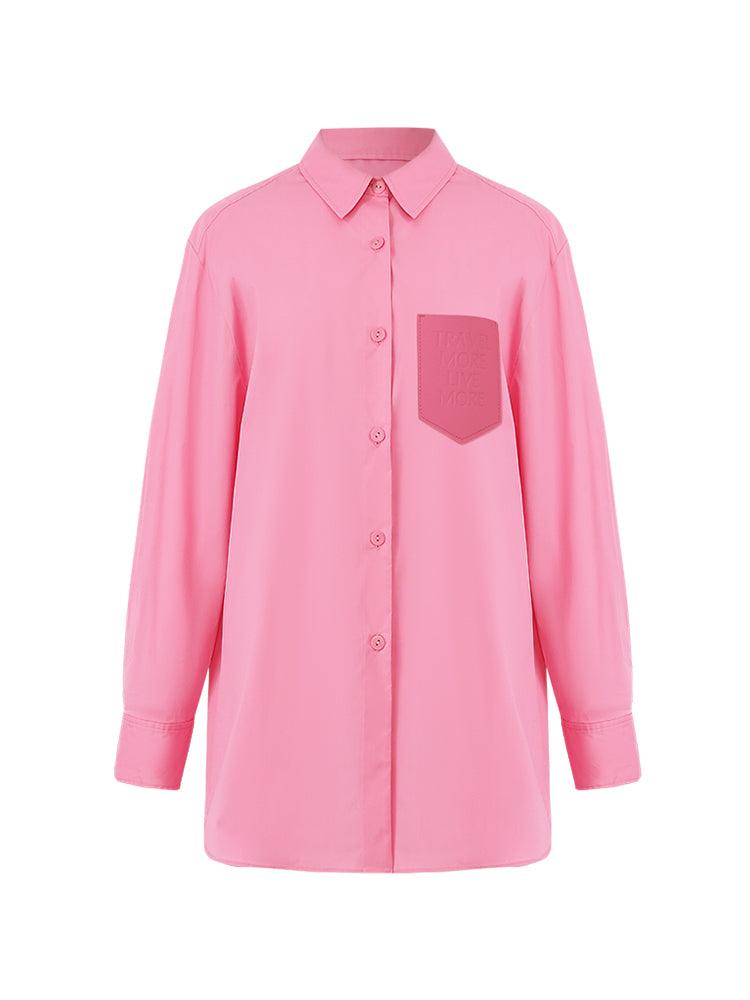 Pink Oversized Women Shirt Test GOELIA