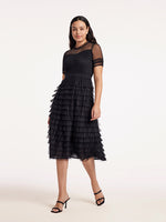 Short Sleeve Mesh Layered Dress Test Test GOELIA