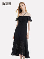 Hollow Lace Midi Dress GOELIA