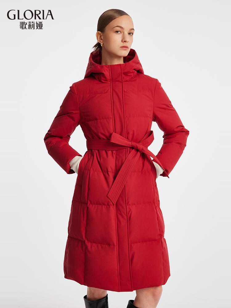 Hooded Long Goose Down Jacket GOELIA