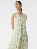 16 Momme Printed Silk Ankle-Length Dress GOELIA