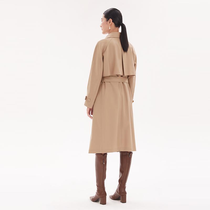 Worsted Wool Trench Coat (Jacket+Vest Dress) GOELIA