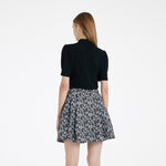 Rose Print Wrapped Ruffle Women Mini Dress GOELIA