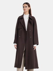 Brown Worsted Trench Coat Test GOELIA