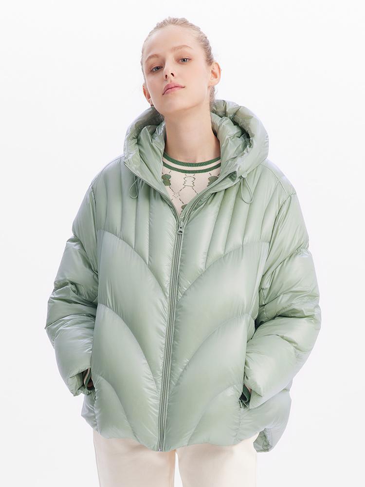 Green Goose Down Crop Puffer GOELIA