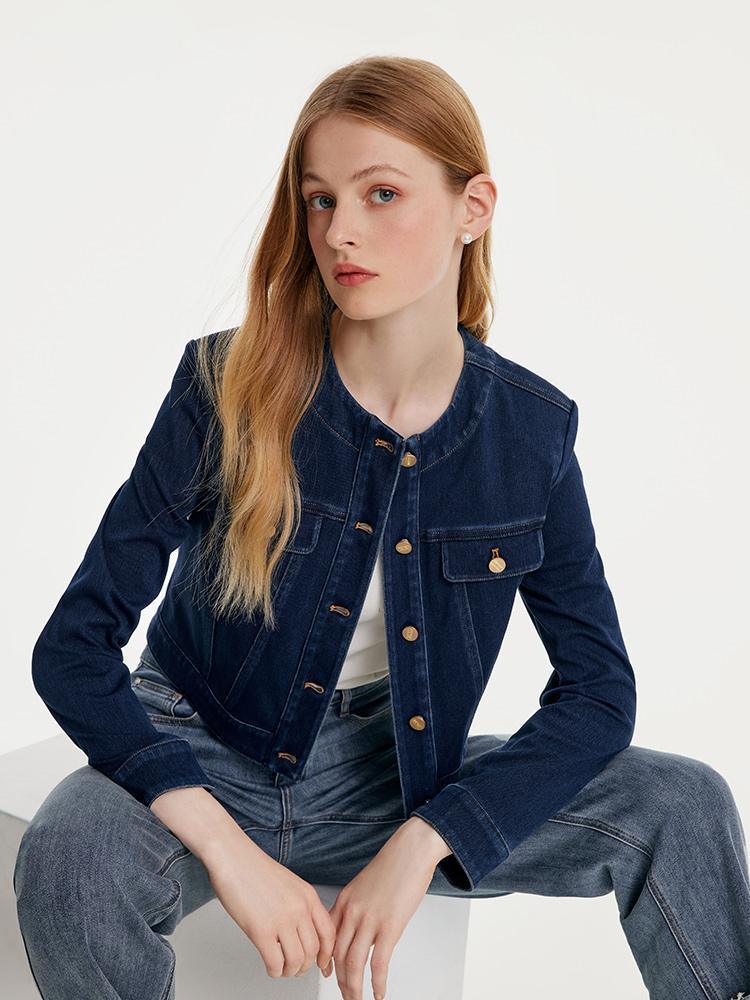 Gestrickte Jeansjacke 